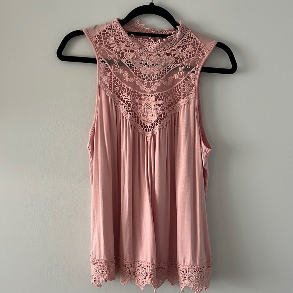 Long pink tank top
